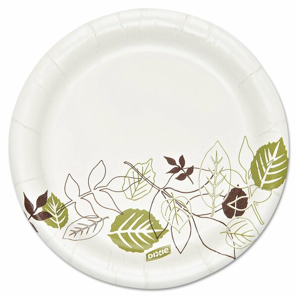 Dixie Pathways Soak Proof Shield Heavyweight Paper Plates, WiseSize, 5.88" dia, Green/Burgundy, 500PK SXP6WS